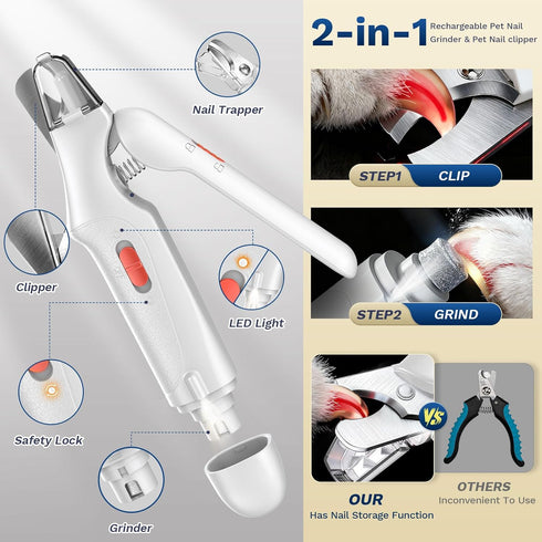 Aoioploa 2 1 Trimmers Trimmer Trimmer 2 in Dog Nail Clippers & Cat Nail Clippers for Large Medium Small Dogs Cats Claw