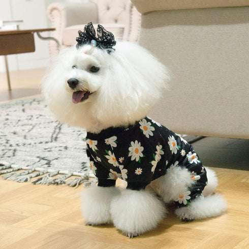CuteBone Daisy Dog Pajamas, Soft Puppy Pjs for Small Dogs P221XS