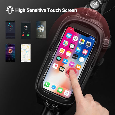 ROCKBROS Bike Bag Phone Mount, EVA Waterproof Bicycle Accessories Pouch for Phones Under 6.8”