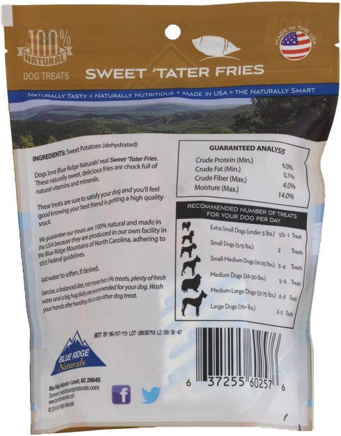 Blue Ridge Naturals (1 lb.) (2-Pack) - Sweet Tater Fries - Naturally Healthy Dog Treats