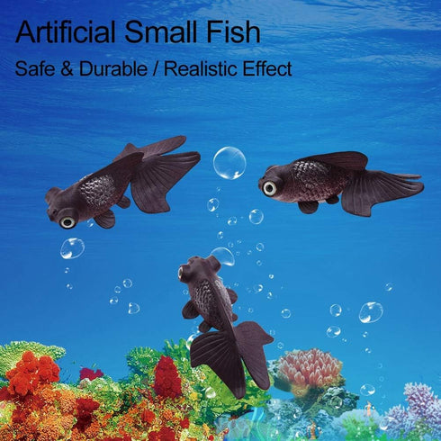 Zerodis Fish Decoration, Artificial Silicone Small Fish Design for Aquarium (Brown Goldfish)