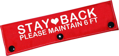 Funny Dog Leash Sleeve - Stay Back Please Maintain 6 Ft Leash Wrap with Hanging ID Patch