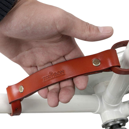 TOURBON Leather Bike Handle Strap, Bicycle Frame Carrying Lifter
