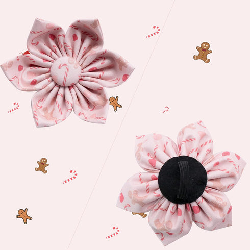 Unique style paws Dog Collar with Flower, Adjustable Christmas Flower Pattern Durable Collar for Small Medium Large Dogs