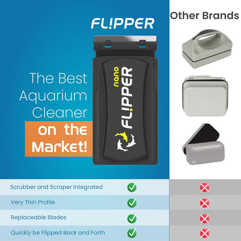 1/4-Inch - Flipper Nano Aquarium Algae Cleaner For Glass Tanks Only Upto