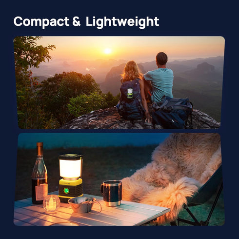 1000LM, 4 IPX4 2-Pack Consciot LED Battery Powered Camping Lantern, Light Modes, Waterproof Portable Tent Flashlight