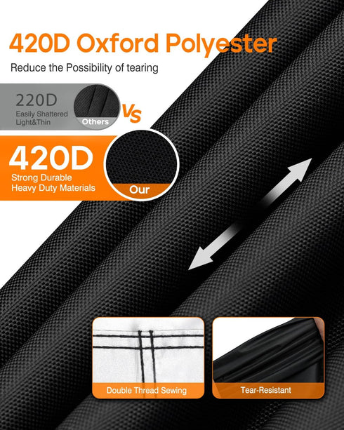 Golf Cart Cover for 4 Passenger, Heavy Duty 420D Waterproof Covers, Extended Roof Compatible with EZ GO Club Car