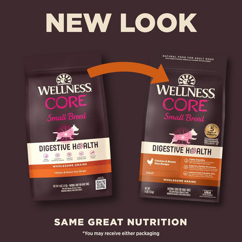 Wellness CORE Digestive Health Dry Dog Food with Wholesome Grains for Dogs with Sensitive Stomachs (Small Breed,