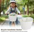 Kids Bike Basket with Adjustable PU Belts, Handmade Woven Rattan Front Handle Basket