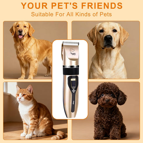 HappyYILIDA Dog Clippers for Grooming, Low Noise, Electric Quiet, Adjustable Clipper Comb for Dog Grooming Kit, cat