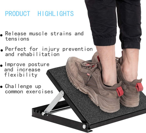 WL Professional Steel Calf Stretcher, Adjustable Ankle Incline Board, Slant Board with Non-Slip Surface, 16" x 14", 4