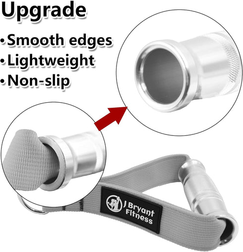 J Bryant Fitness Metal Gym Handles for Cable Machine Attachment, Heavy Duty Aluminum Alloy Grips