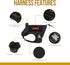 OneTigris Tactical Dog Harness Vest, No-Pull Service Vest with Hook & Loop Panels, Adjustable for Training (Black, XS)