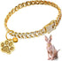 Hillban Cat Collar with Diamond Chain, Glitter Walking Metal Necklace with Secure Buckle for Small Cats (Gold, 10 Inch)