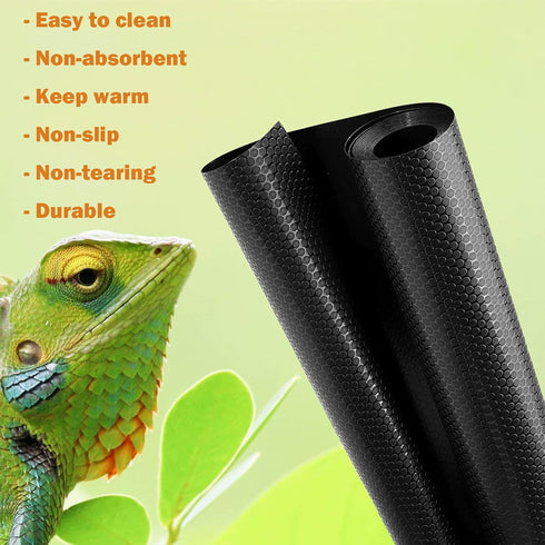 Bearded Dragon Tank Accessories, Non-Adhesive Reptile Carpet Bedding, 18x40 in for Leopard Gecko, Snake, Lizard,