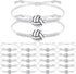 Jadive 20 Pieces Adjustable Volleyball Charm Bracelets Bulk Gifts for Sports Coaching Supplies Players