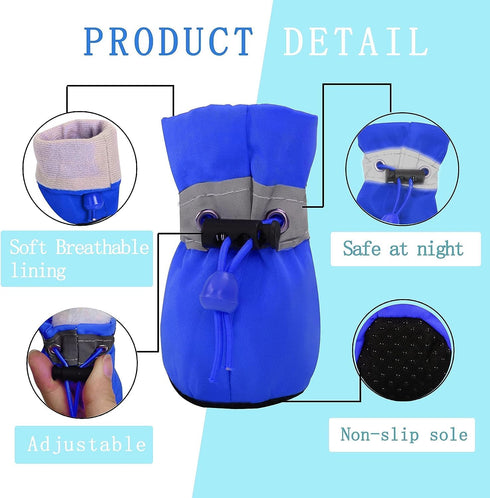 YAODHAOD Dog Shoes for Hot Pavement, Anti-Slip Sole Dog Boots & Paw Protector for Small Medium Dogs, 4PCS (Blue, Size: