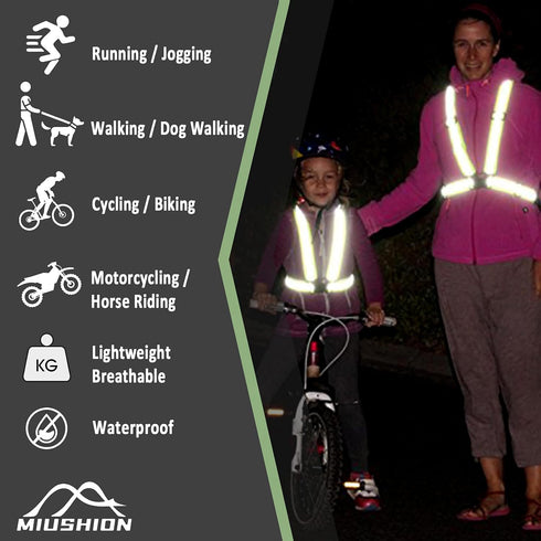 Reflective Running Vest - High Visibility Reflector Vest with Safety Straps