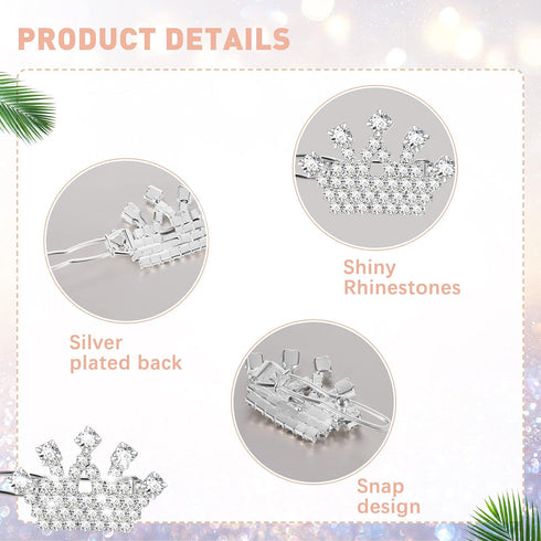 9 Pieces Dog Tiara Crown Hair Clips, Pet Crystal Rhinestone Barrette Clips for Dog Grooming Accessories