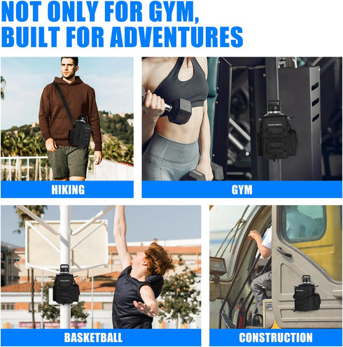 NATURE PIONEOR Magnetic Gym Bag for Men and Women - Magnet Water Bottle Holder Sling Carrier with Crossbody Shoulder