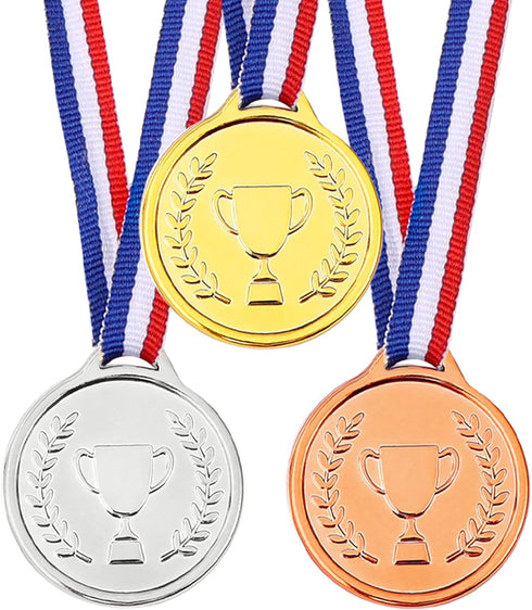 Pllieay Winner Medals - Gold, Silver, and Bronze Medals for Party Decoration and Awards