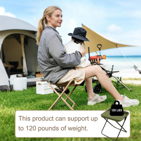 Backpack Collapsible Stool Folding Stool for Adults, Foldable Stool Portable Chair Heavy Duty Compact Travel Camping