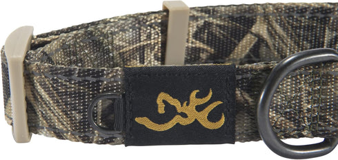 Browning Classic Performance Webbing Pet Collar, Fully Adjustable, Solid Colors and Camo Patterns, Realtree MAX-7, Small