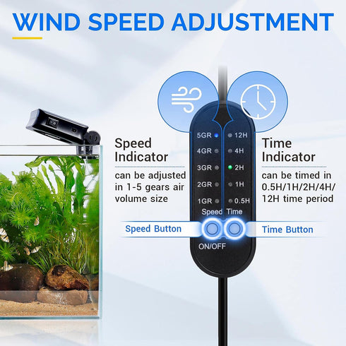 hygger Aquarium Chillers Fan, Quiet Cooling Equipment with Adjustable Timer Speed Controller for Freshwater Saltwater