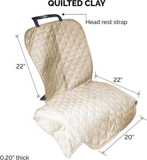 Furhaven Quilted Water-Resistant Car Seat Protector - Clay, One Size