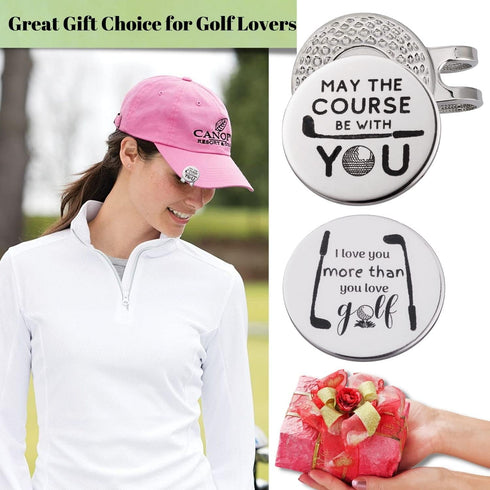 Funny Golf Ball Marker with Magnetic Hat Clip, Perfect Gift for Men or Women - Golf Accessories for Men or Women, Silver