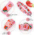 azuza Dog Collar and Leash Set, Cute Strawberry Patterns on Pink Nylon Collar and Matching Leash for Medium Dogs