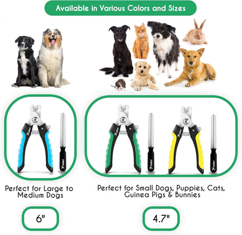 Candure Professional Dog Nail Clippers with Safety Lock, Suitable for Cats, Rabbits, and Guinea Pigs (Green, Medium to
