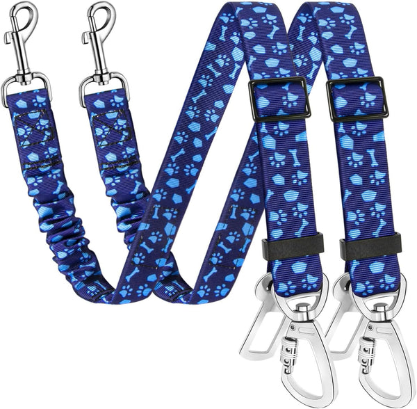 SlowTon Dog Seatbelt, 2 Pack Dog Seat Belt Car Leash Adjustable Elastic