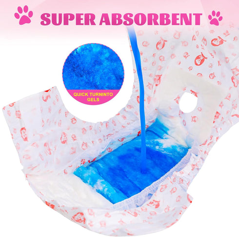 40 Count XPCARE Disposable Female Dog Diapers, Super Absorbent, Leak Proof, Dog Diapers,Dog Period Diaper Female