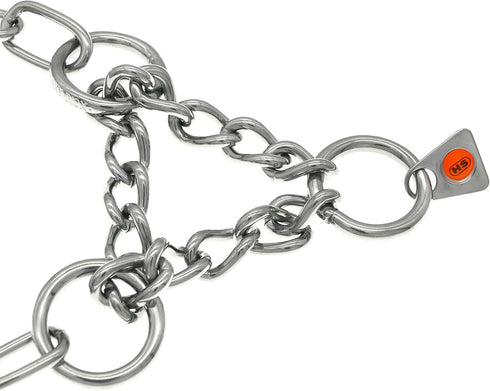 Herm Sprenger Stainless Steel Fur Saver Dog Collar, Medium Link Professional Training Slip Chain for Medium Large Dogs