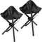 KKONHII 2PCS Portable Folding Camping Stool,Travel Outdoor Tripod Seat,Black Folding Camping Chairs for