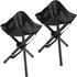 KKONHII 2PCS Portable Folding Camping Stool,Travel Outdoor Tripod Seat,Black Folding Camping Chairs for