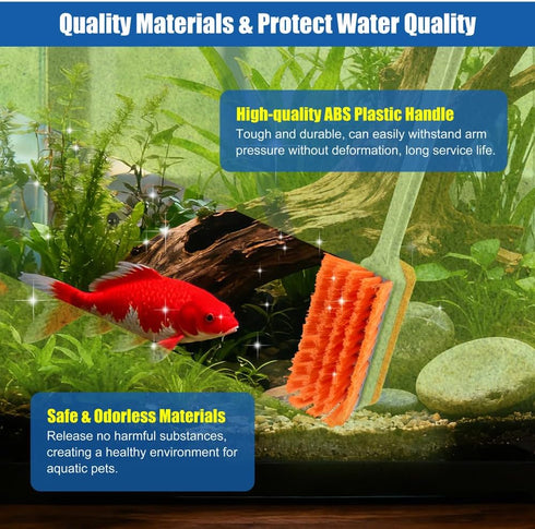 DaToo Small Glass Aguarium Cleaning Tool Algae Scraper for Acrylic Aquariums Fish Tank Cleaner Brush (Longer Size)