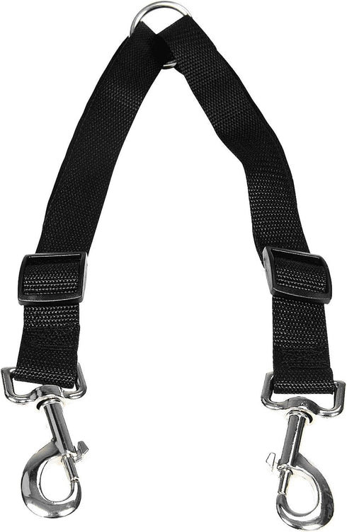 No Tangle Dog Leash Coupler, Dual Adjustable Splitter Lead for Two Dogs, Sturdy Walker Trainer Leash