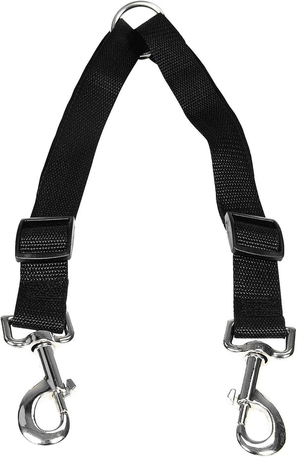 No Tangle Dog Leash Coupler, Dual Adjustable Splitter Lead for Two Dogs, Sturdy Walker Trainer Leash