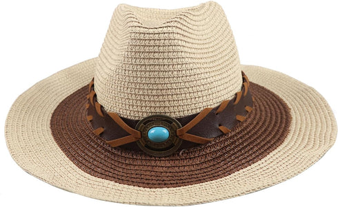 Straw Sun Hat, Spring Summer Leisure Beach Travel Woven Outdoor Fishing UV Protection