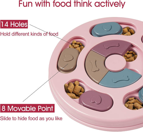 DR CATCH Interactive Dog Puzzle Feeder - Pink IQ Training Toy for Dogs