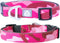 Soft Padded Dog Collar, Adjustable Heavy Duty Collar with 3M Reflective Logo, Camo Pink, Medium