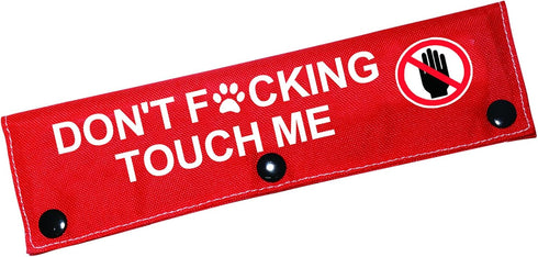 Funny Dog Leash Sleeve Don't Touch Me, Wrap Alert Hanging ID Patch Tag, Pet Birthday Gift