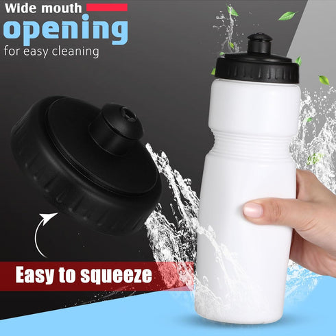 Sunnyray 10 Pcs Reusable Sports Water Bottle - 23 oz Blank Plastic Bottles with Pull Top Cap for Kids & Adults