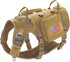 Forestpaw Tactical Dog Harness for Small Sized Dogs, No Pull Military Vest with Handle and Pockets (Brown, S)