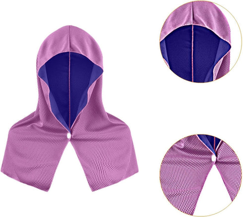 Generic Summer Hooded Towel for Cooling and Sun Protection for Activities, Purple
