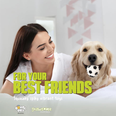 3.5 Gnawsome Squeaker Soccer Ball Dog Toy - Medium, Promotes Dental and Gum Health for Your Pet, Colors Will Vary, All