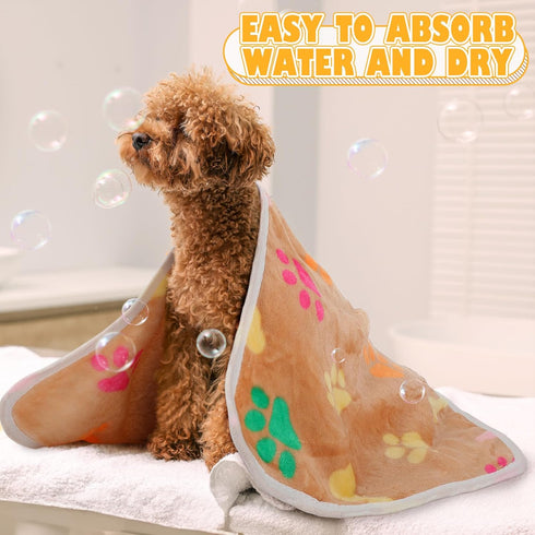 Chumia 18 Pcs Fleece Blanket for Puppy Dog Kitten Cat Pets, Cute Soft Warm Sleep Mat Cover (23 x 16 inch)