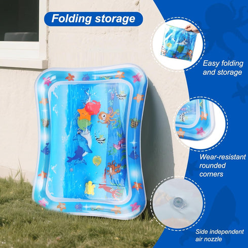 NozlaID Tummy Comfort Cooling Water Mat for Cats, Interactive Sensory Play Mat with Thickened Leak Proof Sensor Tech
